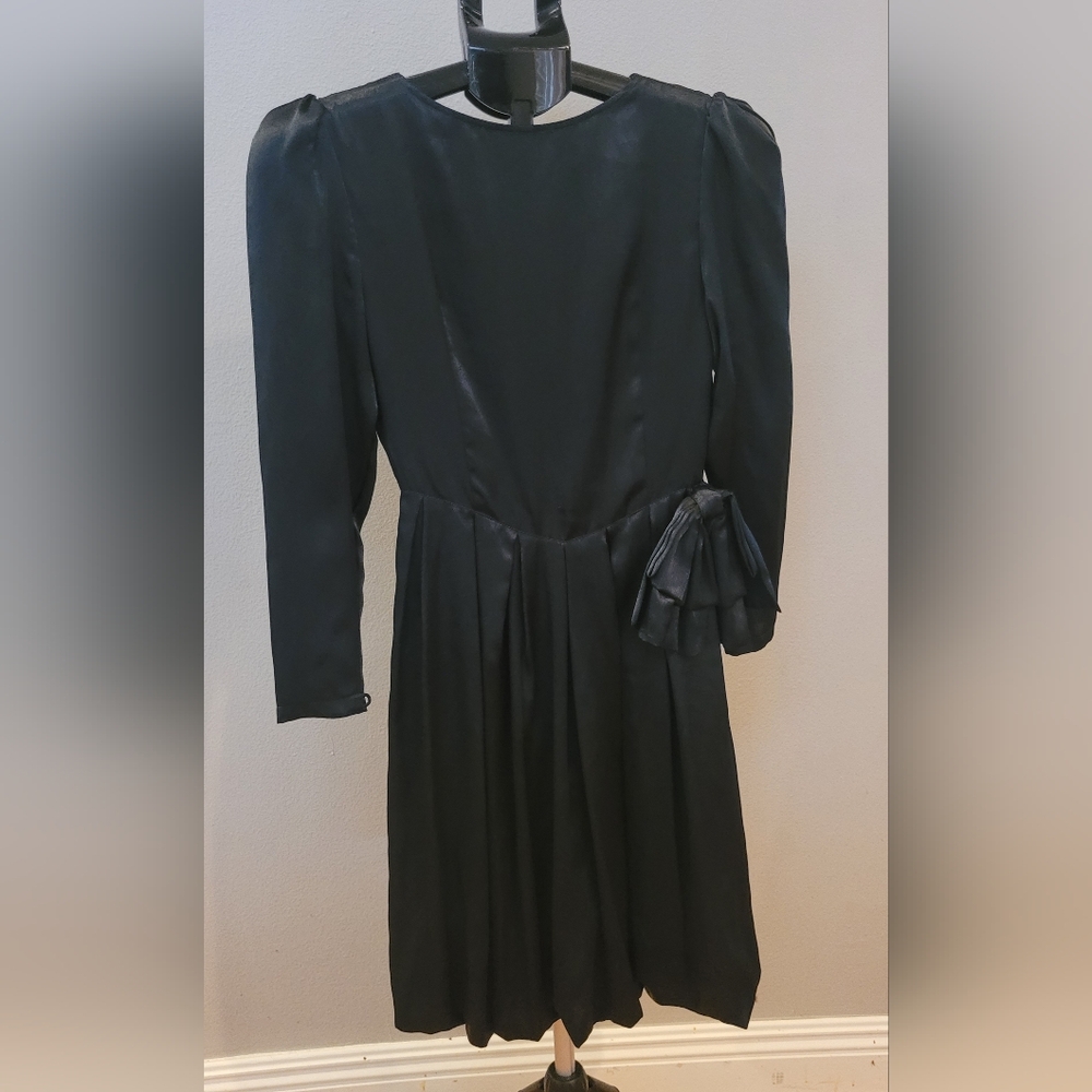 Vintage Silky Black Bubble Dress